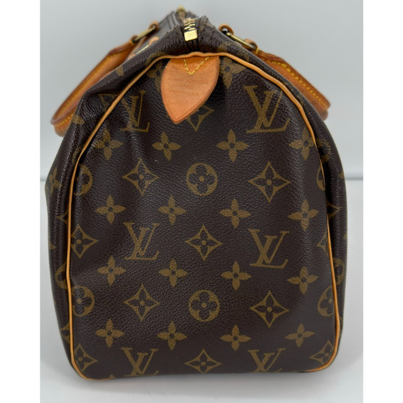 Louis Vuitton Monogram Speedy 30 Boston Bag Hand Brown M41526 Made in USA 2006 - Picture 7 of 16